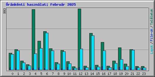 Óránkénti használat: Február 2025